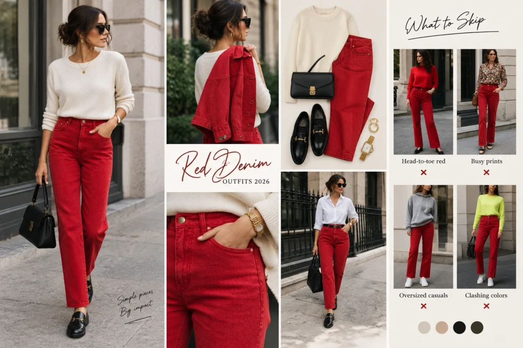 Red Denim Outfits 2026